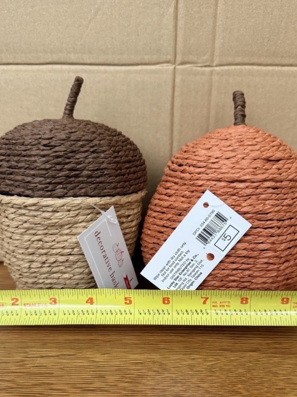 Target Woven Pumpkin Decor in Orange and Brown 10 Pack Assorted - Picture 5 of 5
